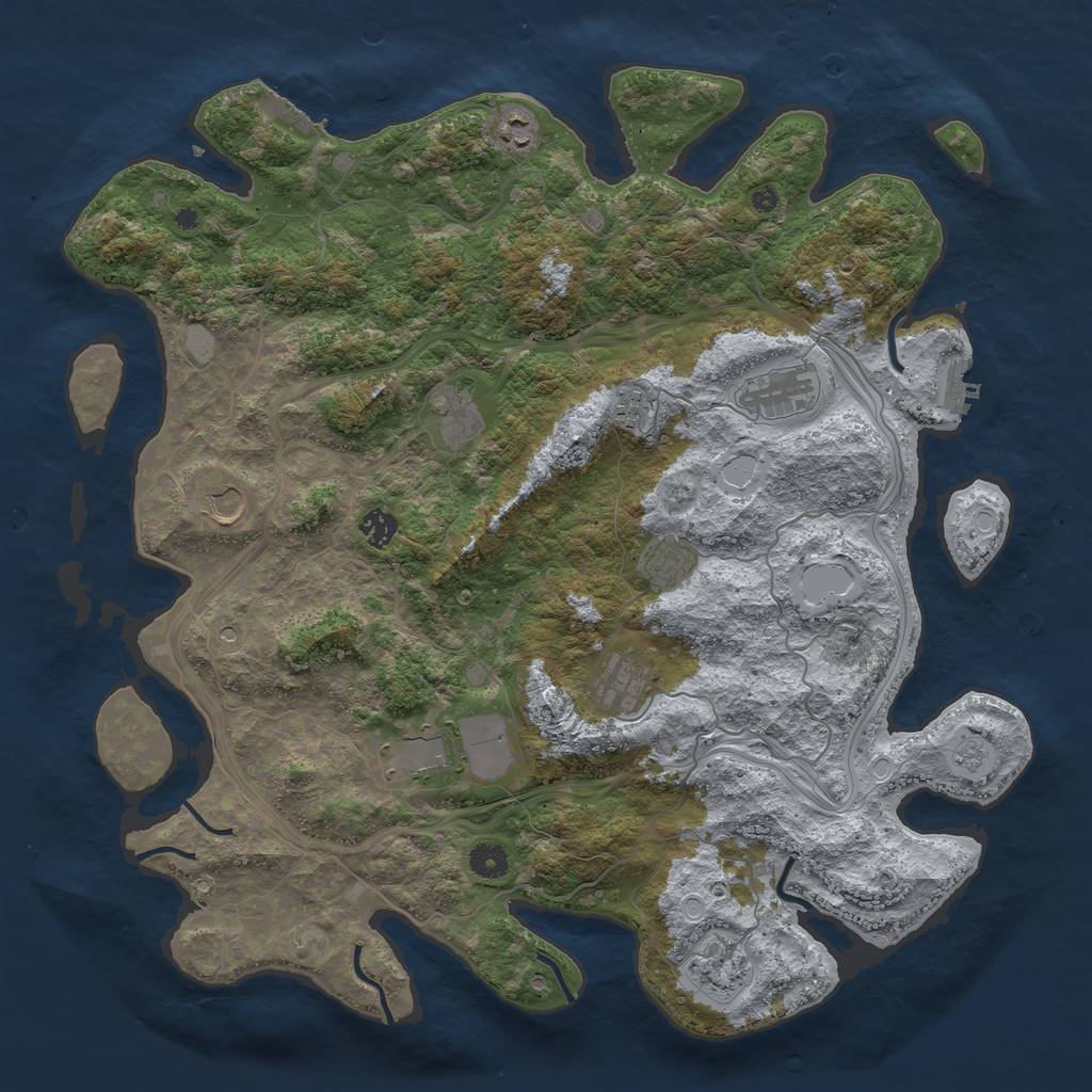 Rust Map: Procedural Map, Size: 4400, Seed: 74441202, 17 Monuments