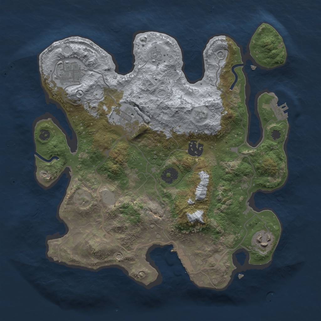 Rust Map: Procedural Map, Size: 3000, Seed: 19166, 11 Monuments