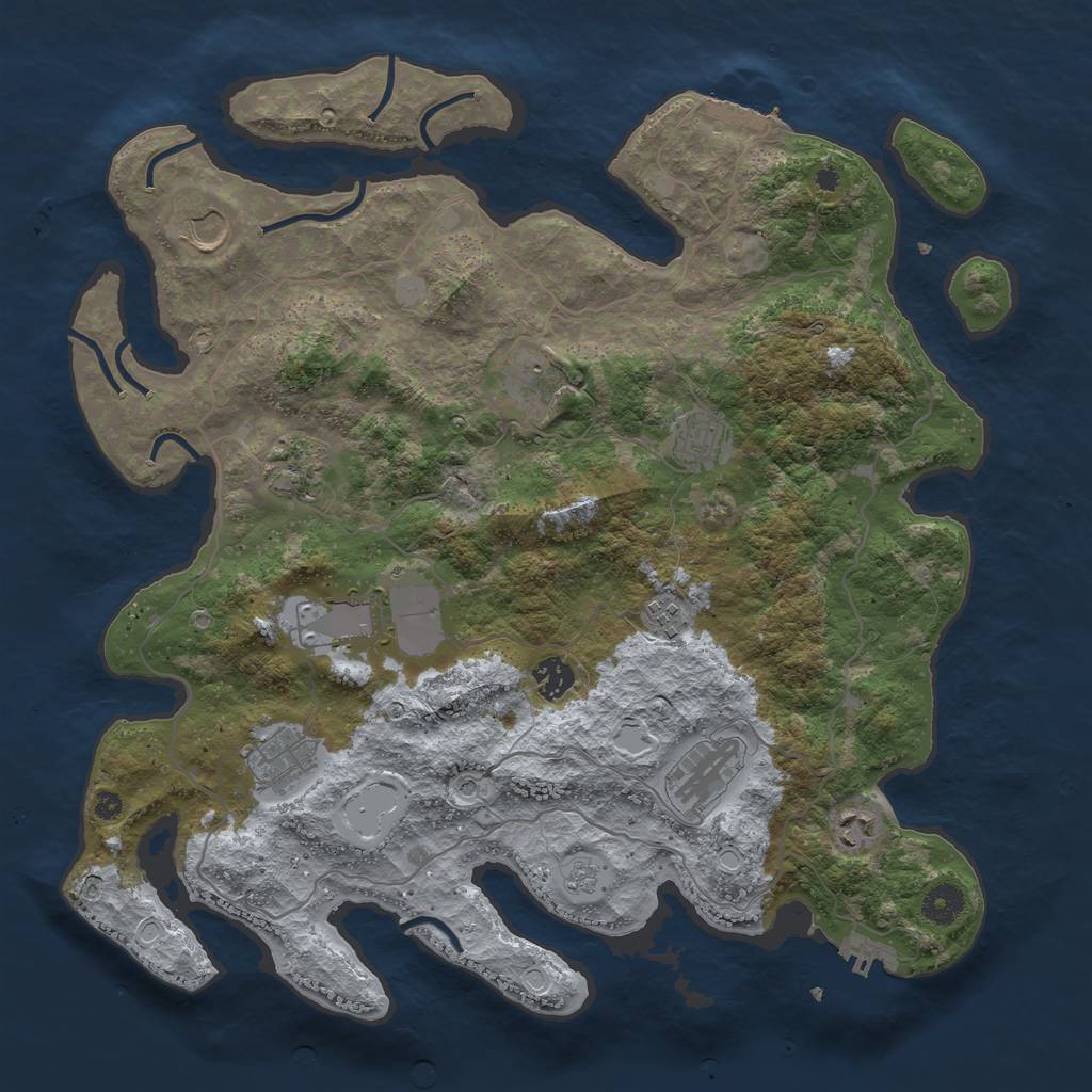 Rust Map: Procedural Map, Size: 4000, Seed: 431745512, 17 Monuments