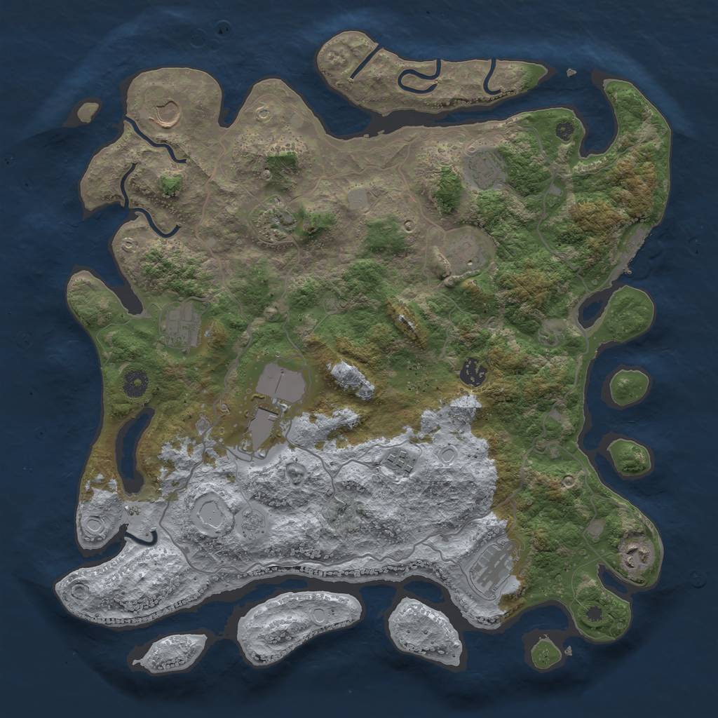 Rust Map: Procedural Map, Size: 4000, Seed: 160329570, 15 Monuments