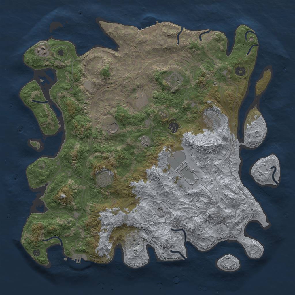 Rust Map: Procedural Map, Size: 4250, Seed: 22010, 16 Monuments