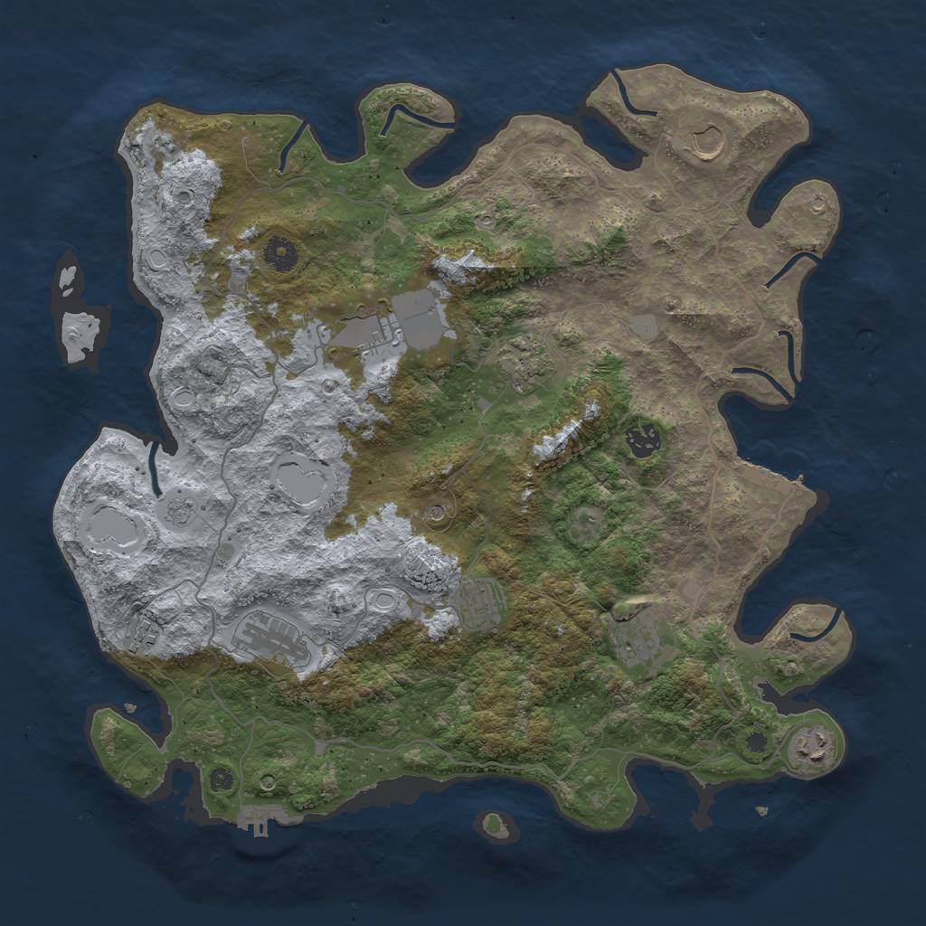 Rust Map: Procedural Map, Size: 4000, Seed: 1466705888, 16 Monuments