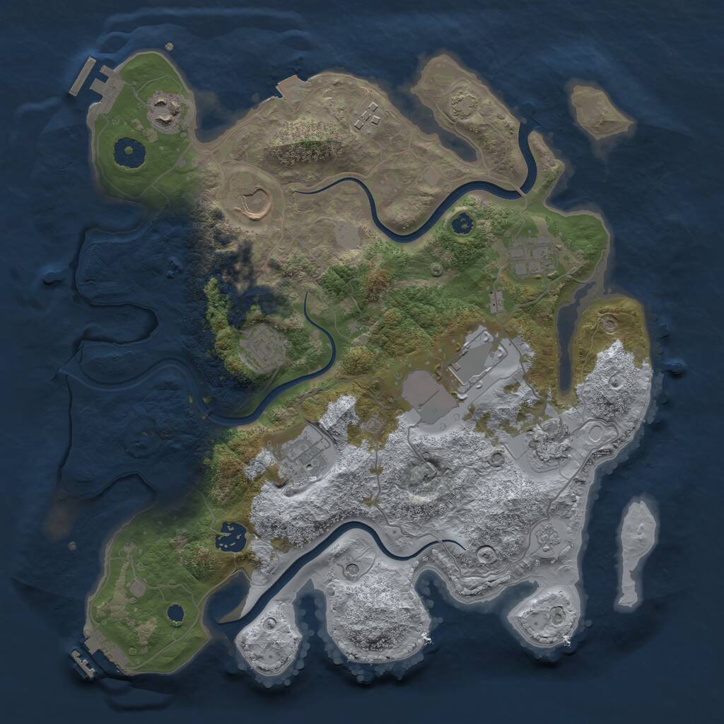 Rust Map: Procedural Map, Size: 3500, Seed: 19531204, 15 Monuments