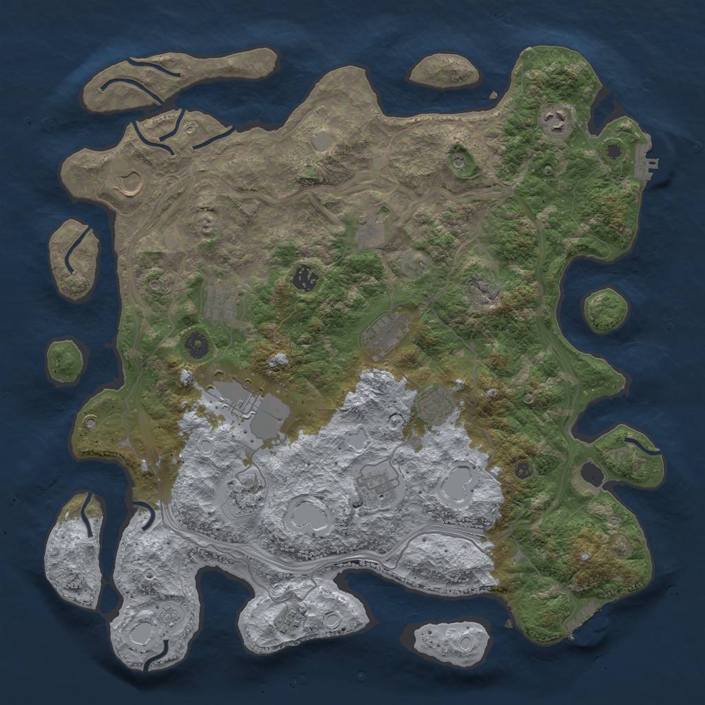 Rust Map: Procedural Map, Size: 4250, Seed: 1827657472, 18 Monuments