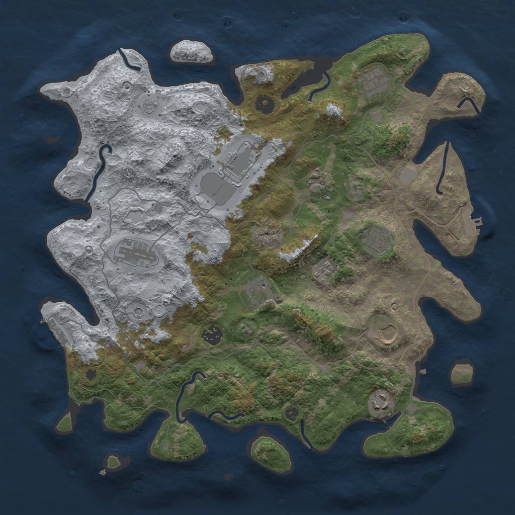 Rust Map: Procedural Map, Size: 4000, Seed: 43242, 17 Monuments