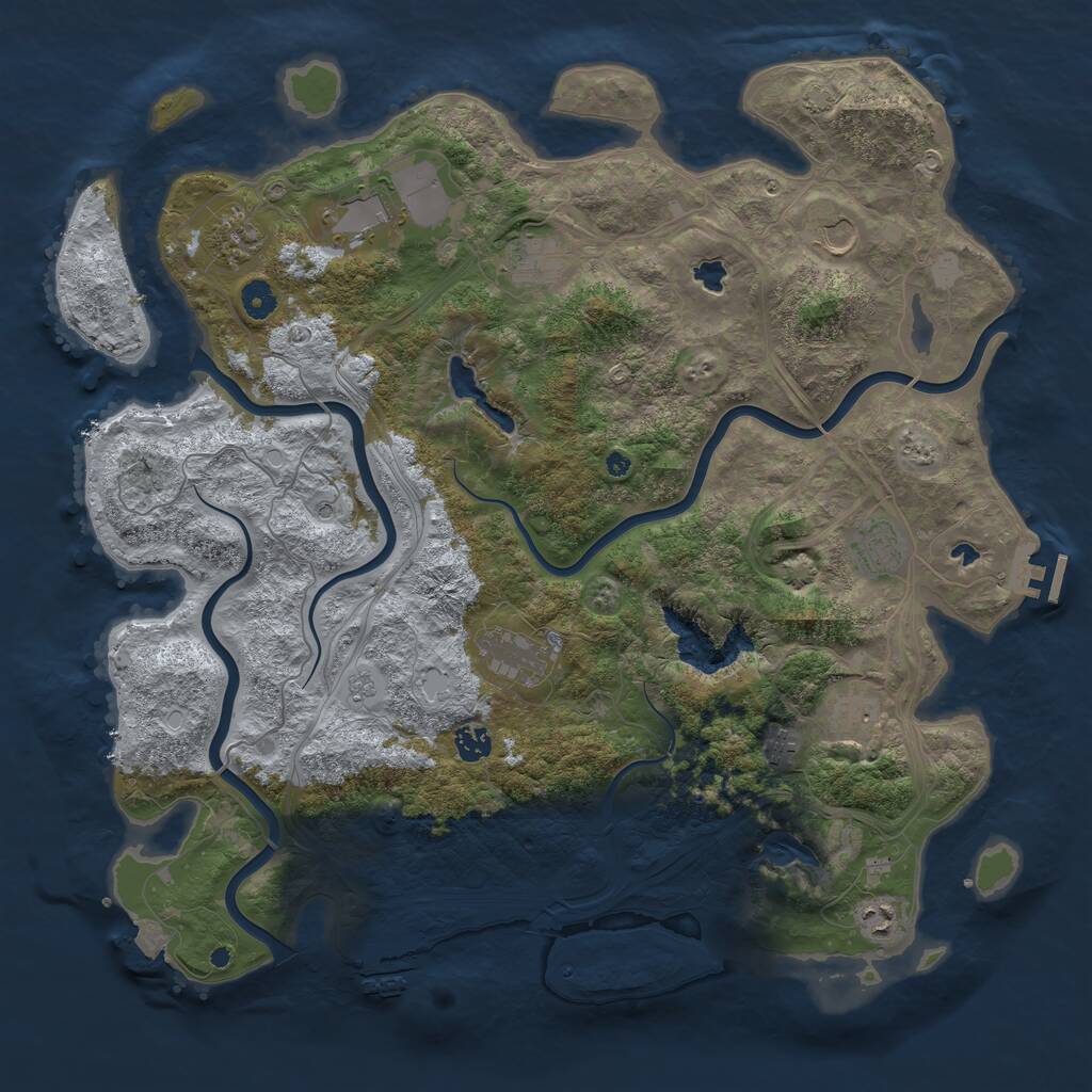 Rust Map: Procedural Map, Size: 4500, Seed: 1661633477, 16 Monuments