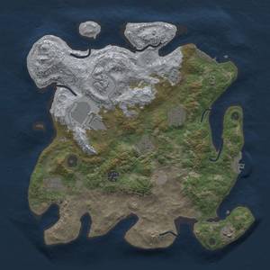 Thumbnail Rust Map: Procedural Map, Size: 3500, Seed: 45451, 15 Monuments