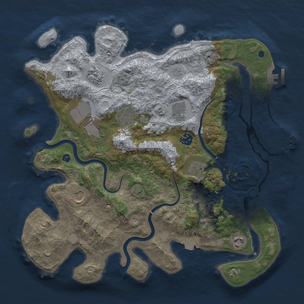 Rust Map: Procedural Map, Size: 3800, Seed: 402220231, 15 Monuments