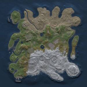 Thumbnail Rust Map: Procedural Map, Size: 3500, Seed: 910687072, 15 Monuments