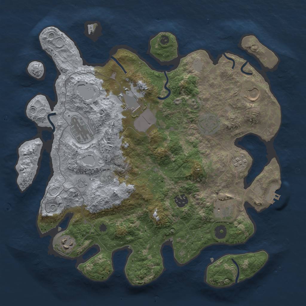 Rust Map: Procedural Map, Size: 3500, Seed: 935347199, 14 Monuments