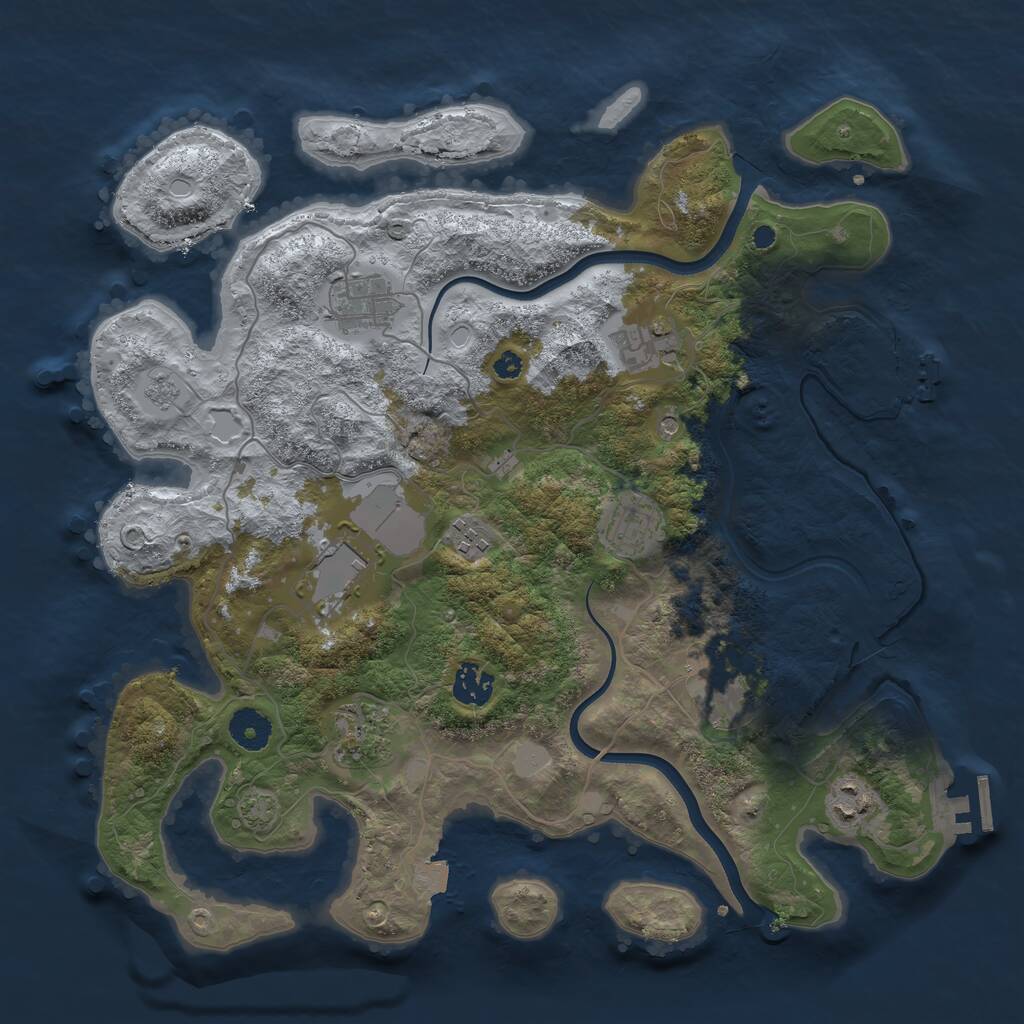 Rust Map: Procedural Map, Size: 3700, Seed: 849617210, 15 Monuments