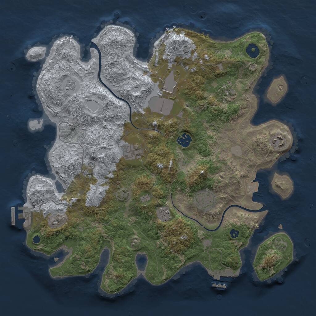 Rust Map: Procedural Map, Size: 3500, Seed: 806822814, 13 Monuments