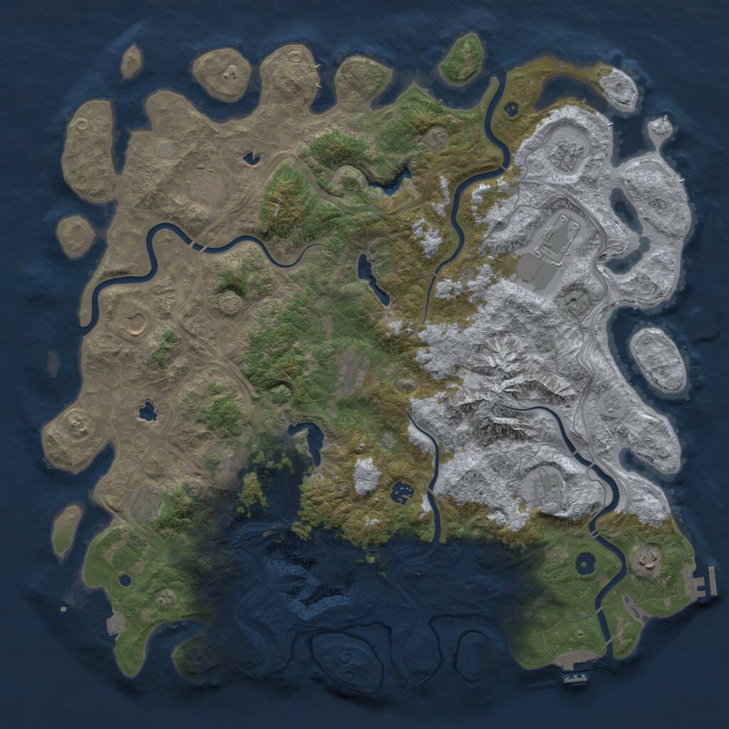 Rust Map: Procedural Map, Size: 5000, Seed: 103370265, 17 Monuments