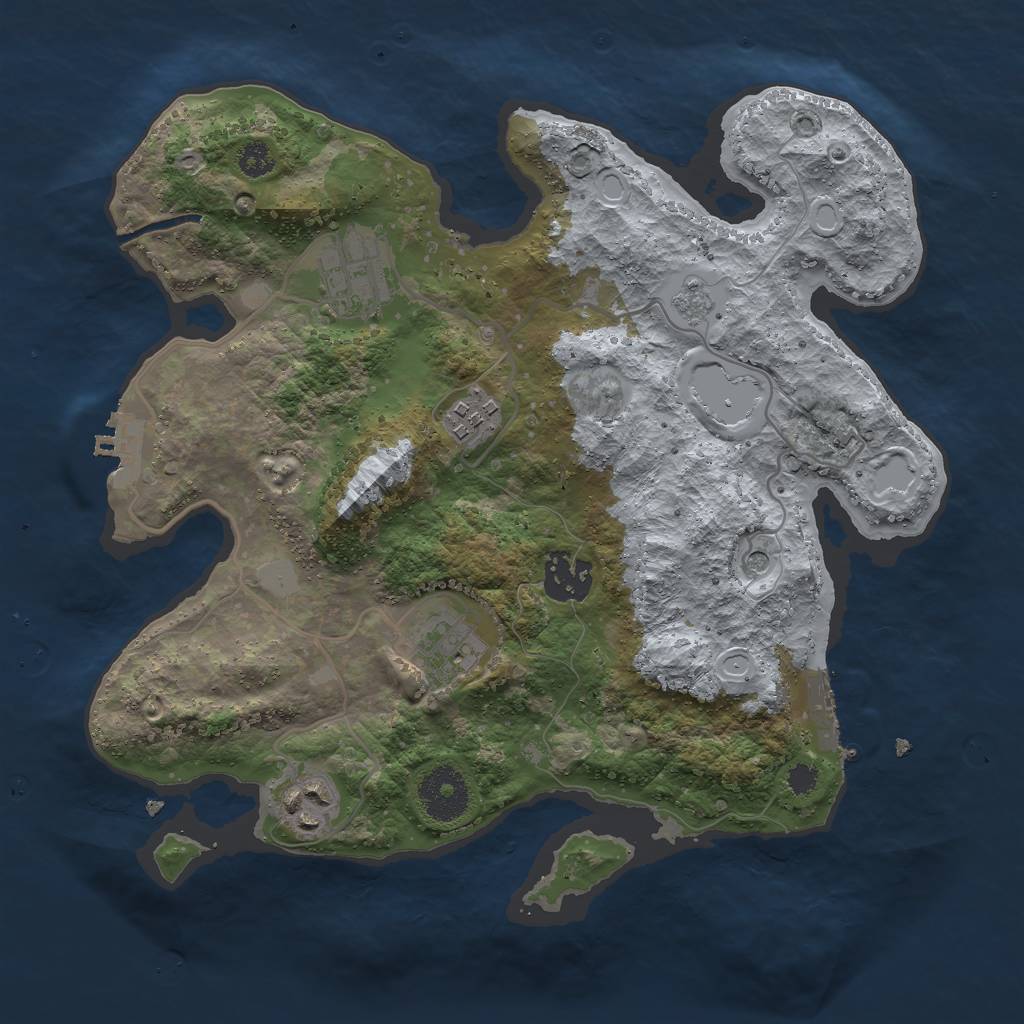 Rust Map: Procedural Map, Size: 3000, Seed: 219211494, 12 Monuments