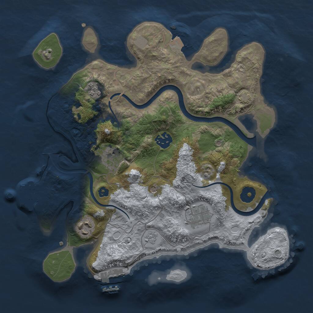 Rust Map: Procedural Map, Size: 3000, Seed: 30149, 11 Monuments