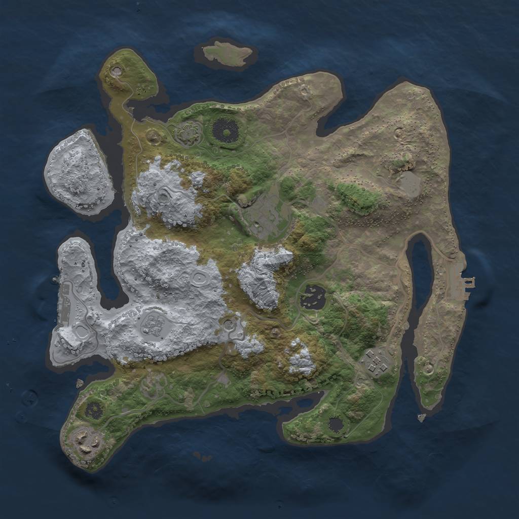 Rust Map: Procedural Map, Size: 3000, Seed: 13943, 12 Monuments
