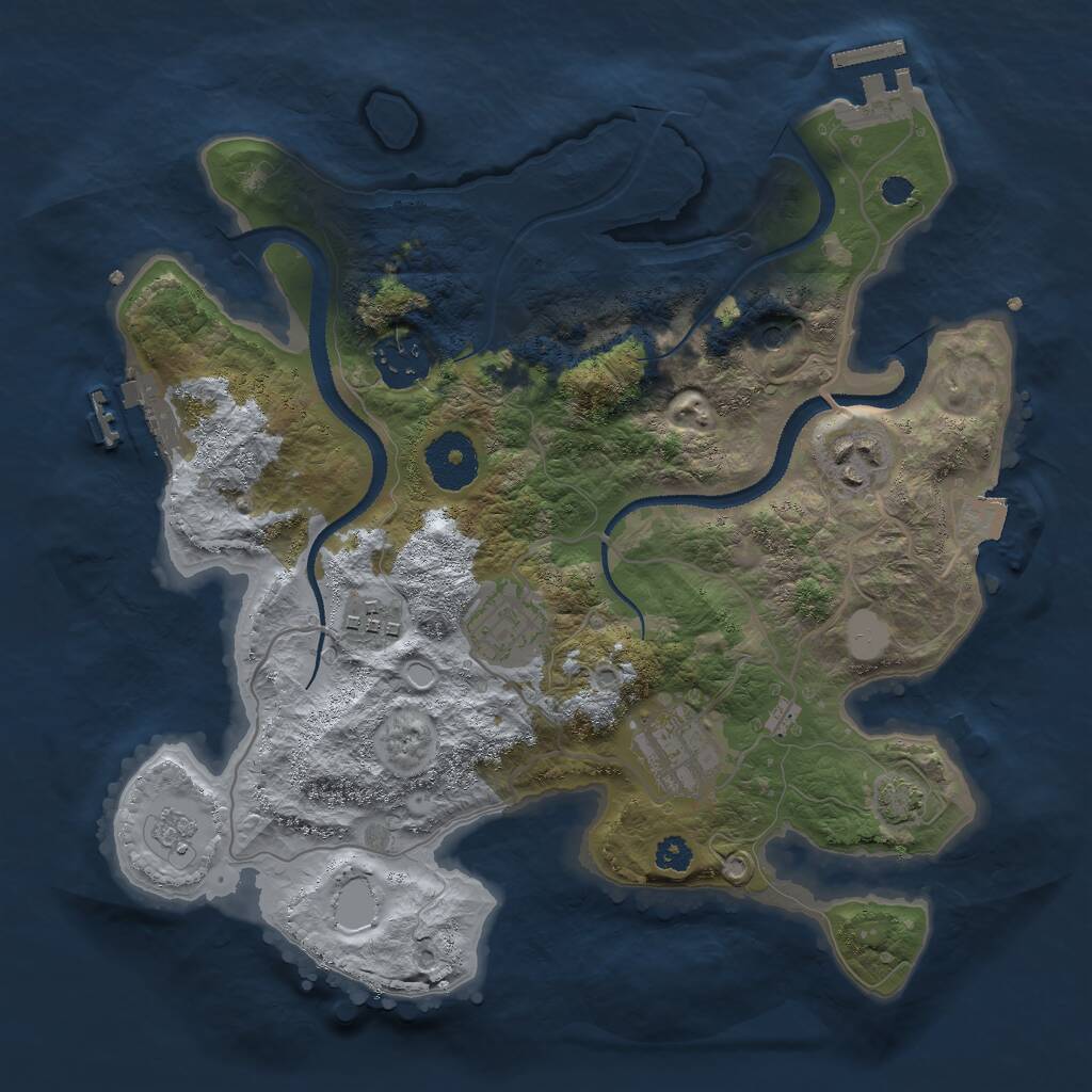 Rust Map: Procedural Map, Size: 3000, Seed: 1787991548, 11 Monuments