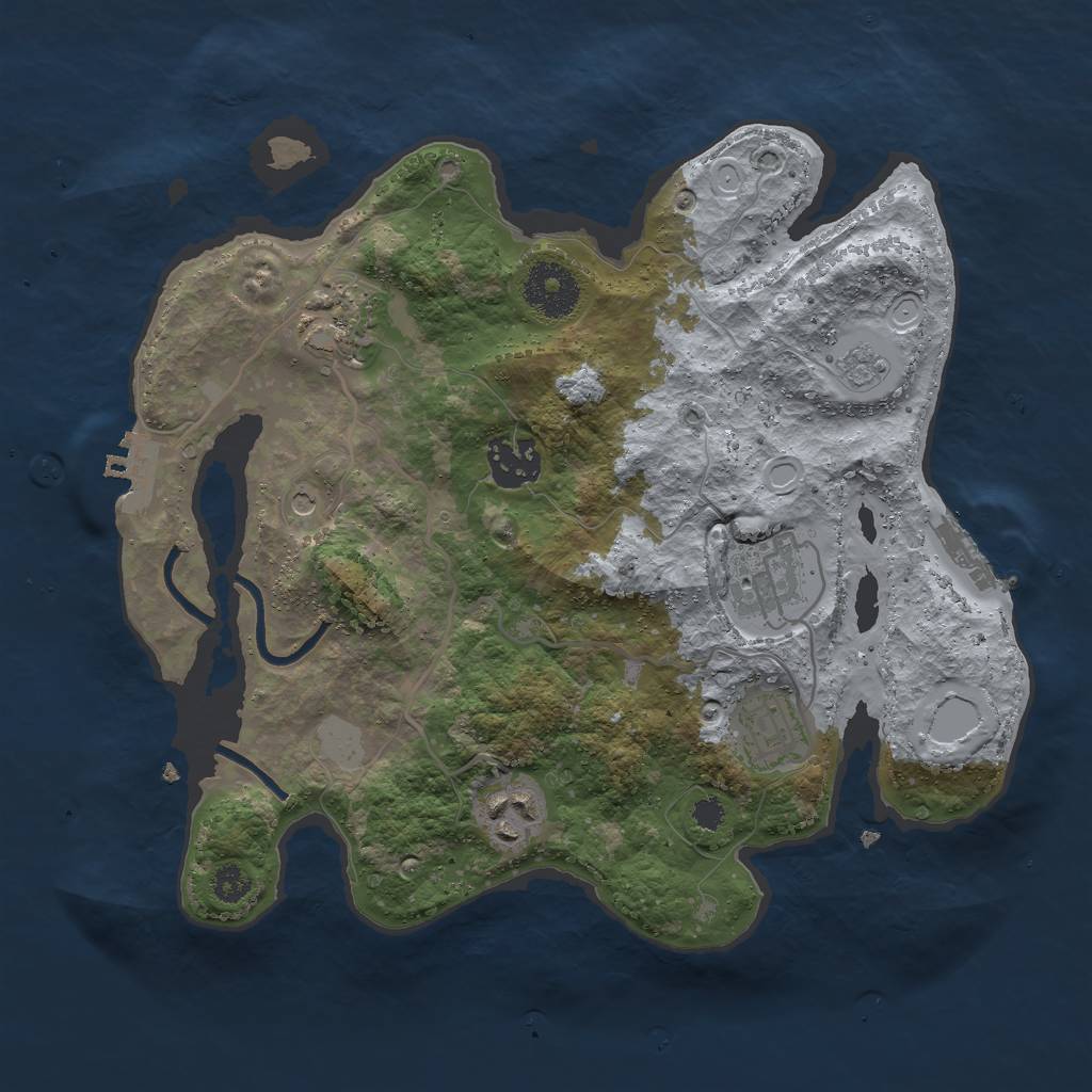 Rust Map: Procedural Map, Size: 3000, Seed: 77647462, 12 Monuments