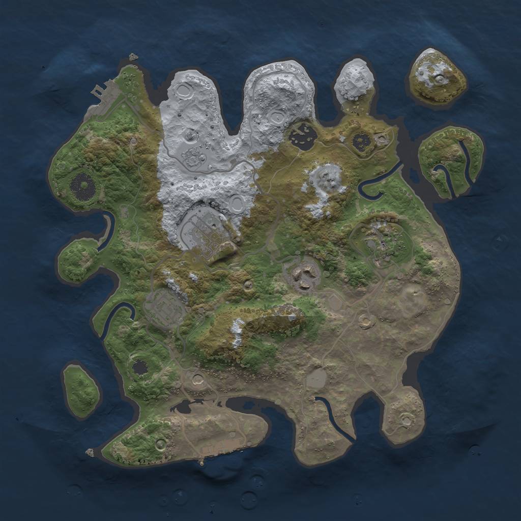 Rust Map: Procedural Map, Size: 3000, Seed: 23358, 12 Monuments