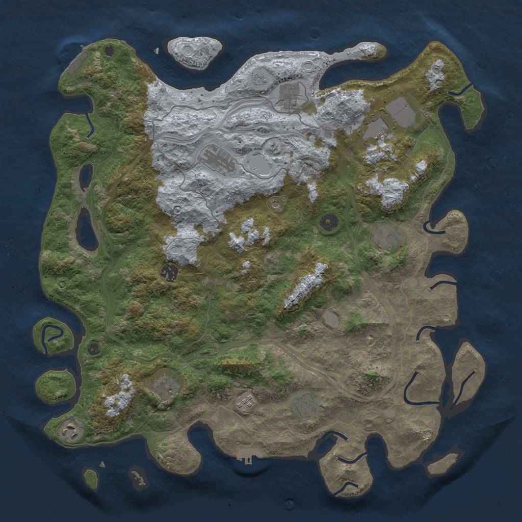 Rust Map: Procedural Map, Size: 4500, Seed: 880816611, 16 Monuments