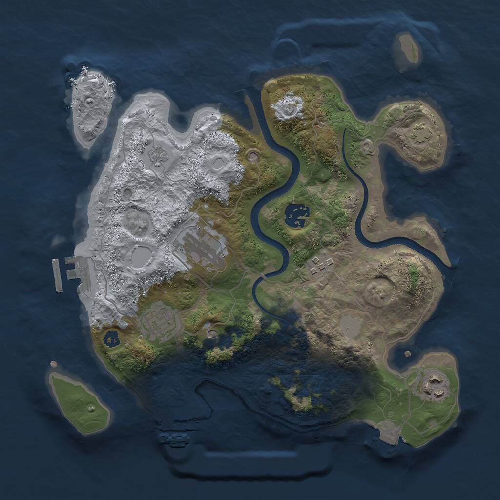 Rust Map: Procedural Map, Size: 3000, Seed: 7744, 11 Monuments