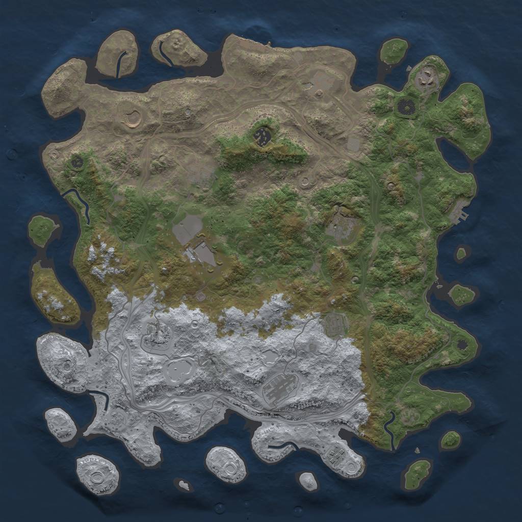 Rust Map: Procedural Map, Size: 4500, Seed: 306224131, 18 Monuments
