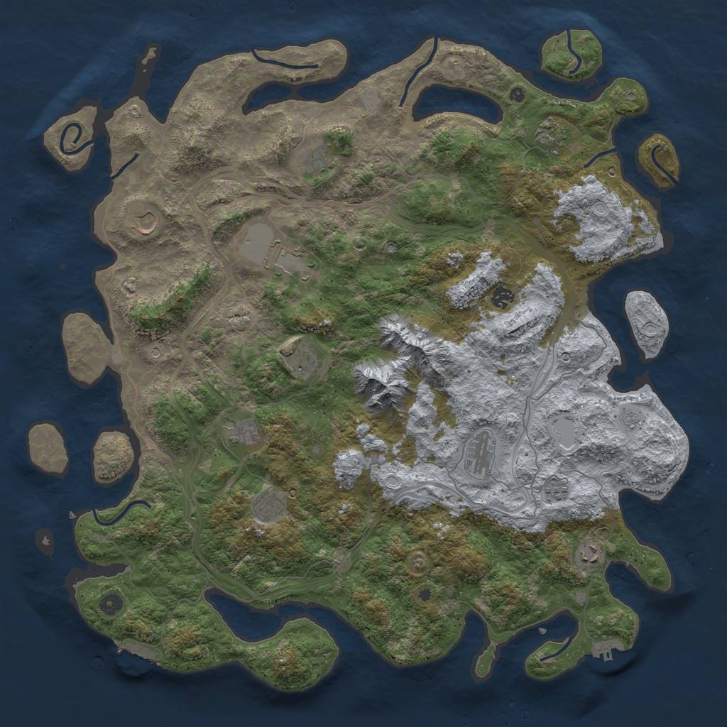Rust Map: Procedural Map, Size: 5000, Seed: 1636146165, 18 Monuments
