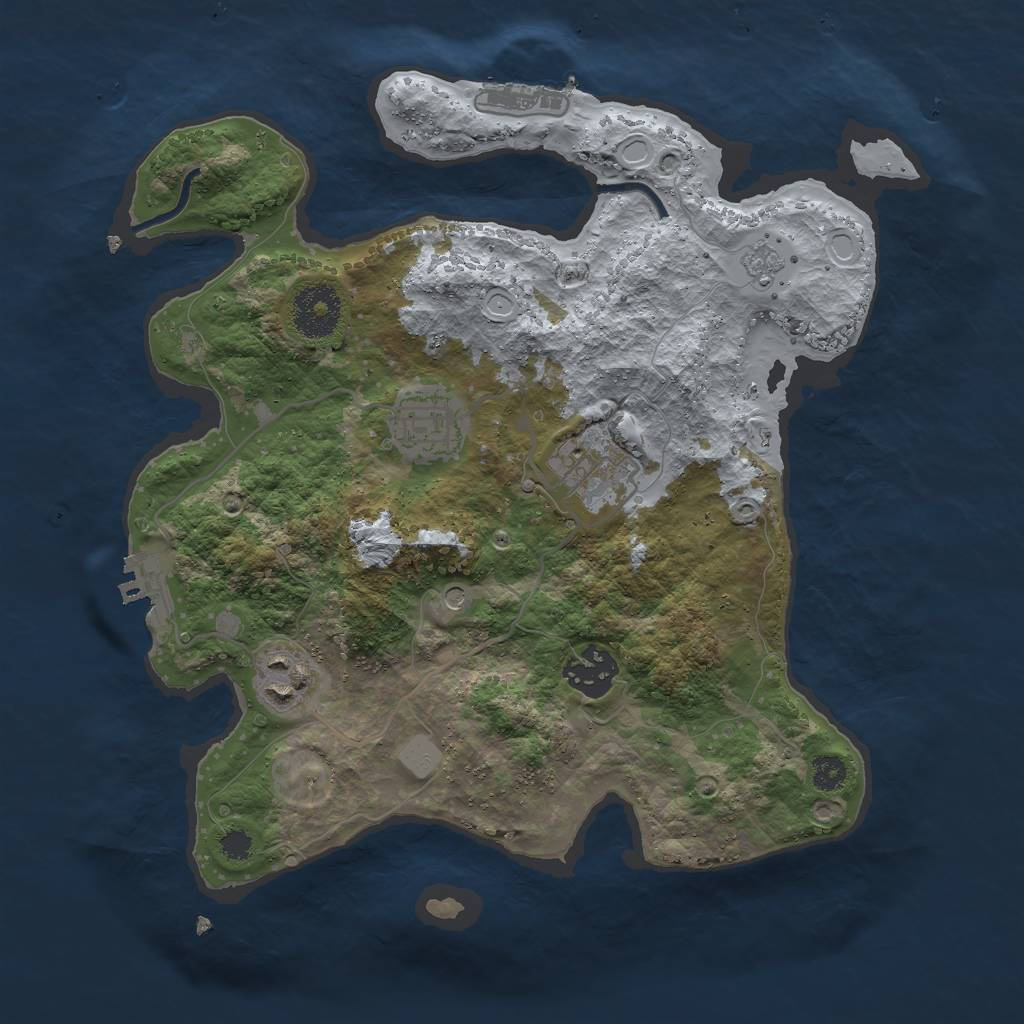 Rust Map: Procedural Map, Size: 3000, Seed: 7892304, 11 Monuments