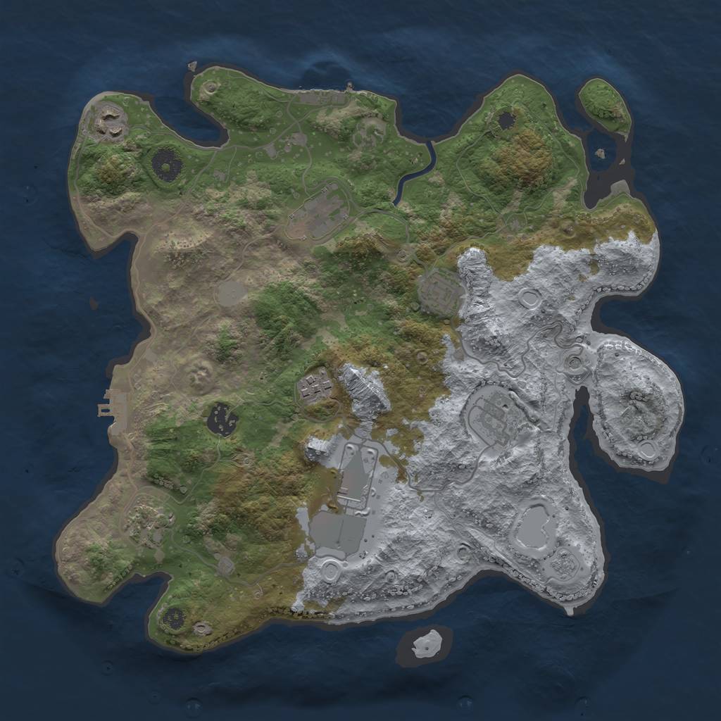 Rust Map: Procedural Map, Size: 3500, Seed: 1382532131, 15 Monuments