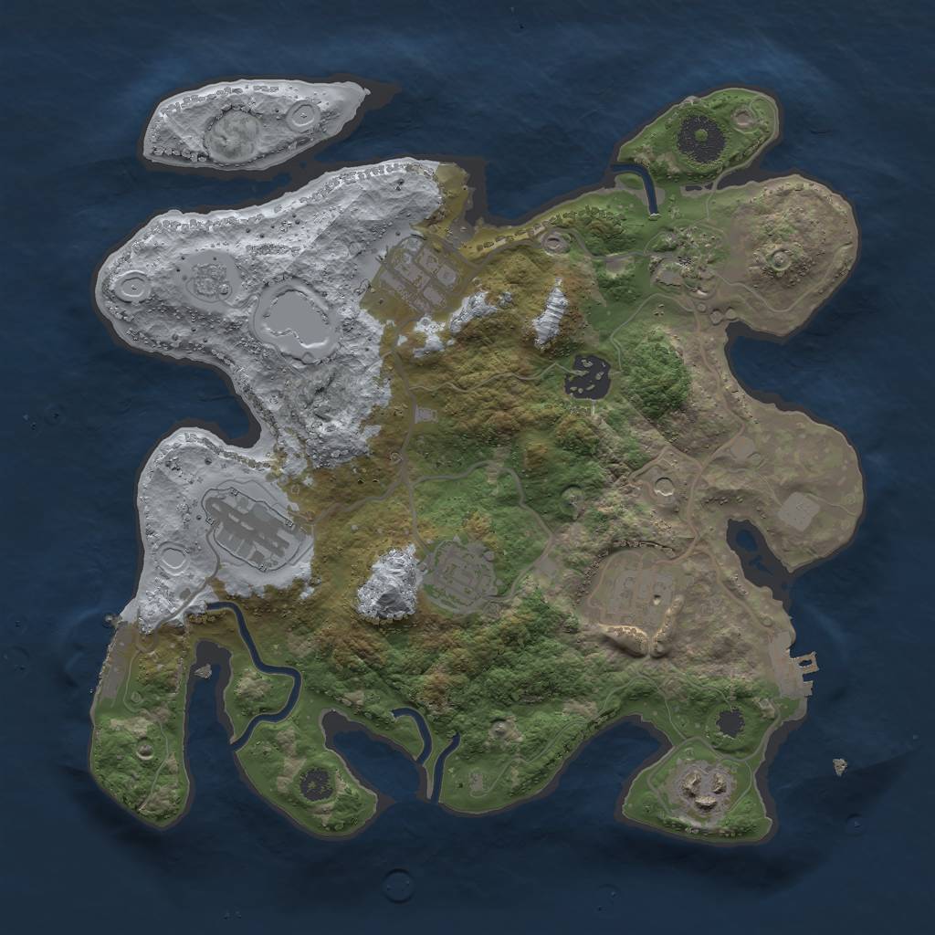 Rust Map: Procedural Map, Size: 3000, Seed: 9328056, 14 Monuments