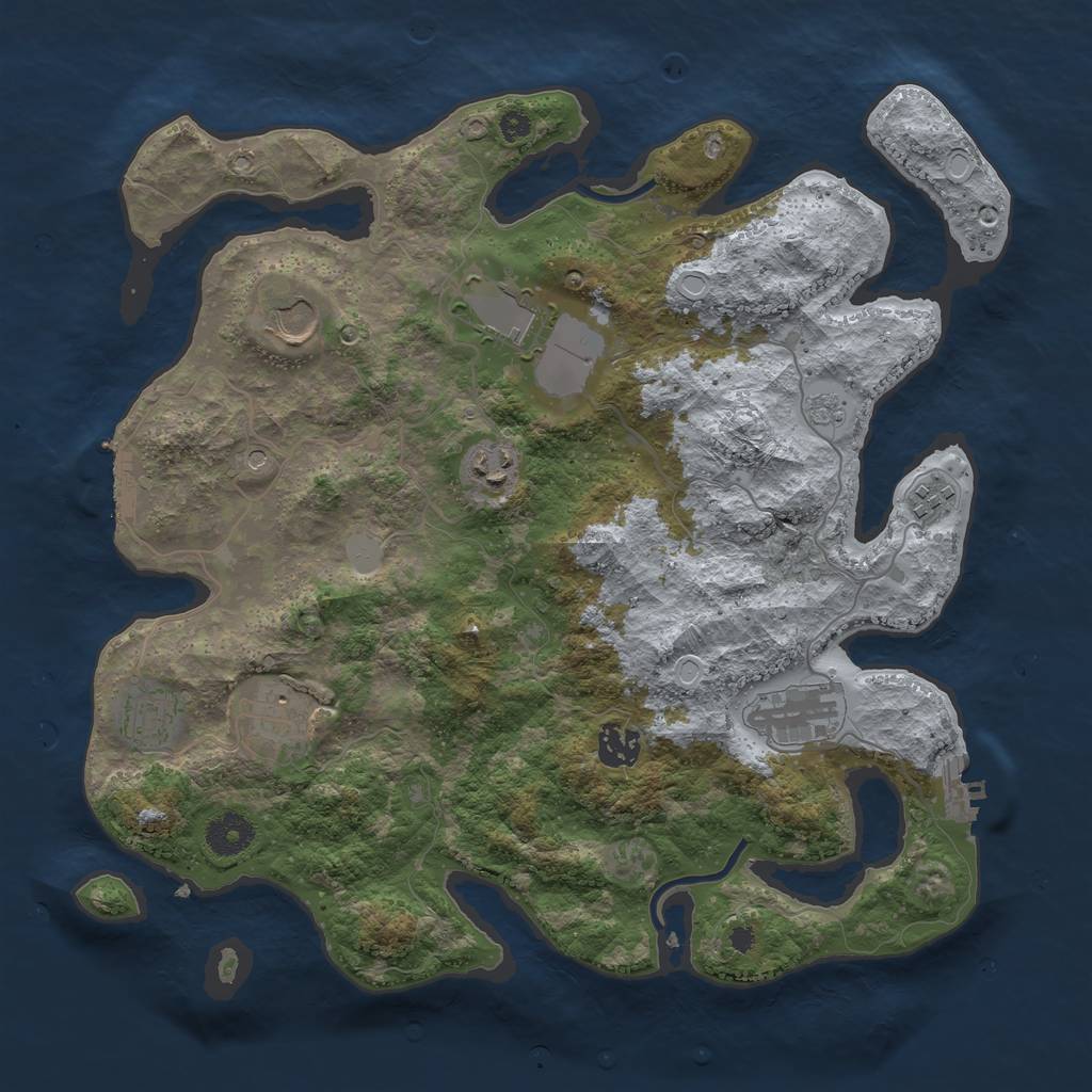 Rust Map: Procedural Map, Size: 3650, Seed: 67604129, 15 Monuments