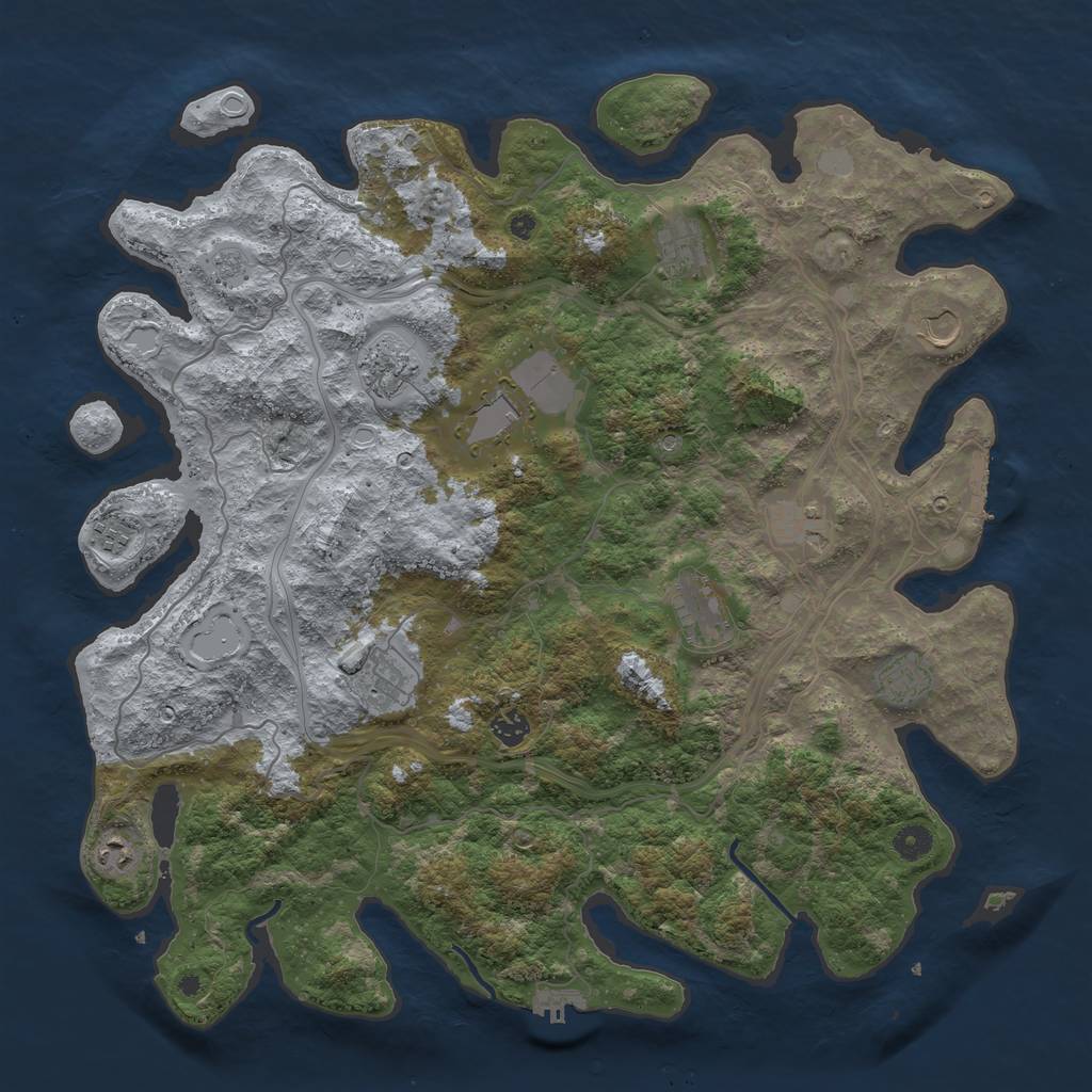 Rust Map: Procedural Map, Size: 4500, Seed: 1527444432, 18 Monuments