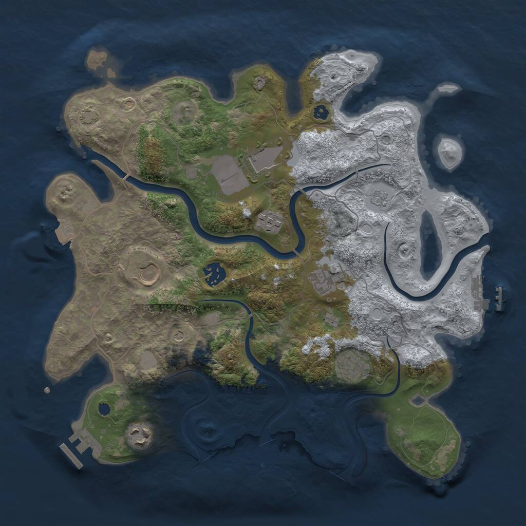 Rust Map: Procedural Map, Size: 3500, Seed: 22634, 13 Monuments