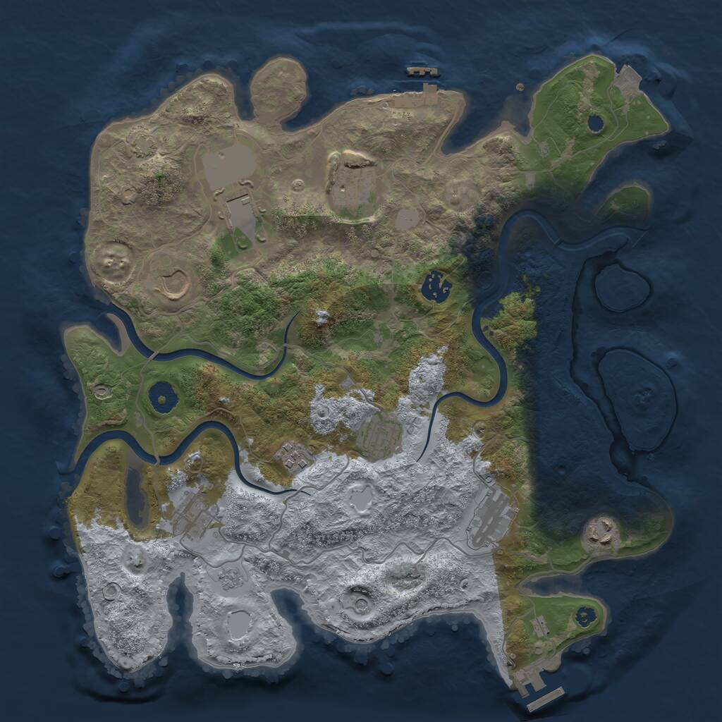 Rust Map: Procedural Map, Size: 3650, Seed: 129931908, 15 Monuments