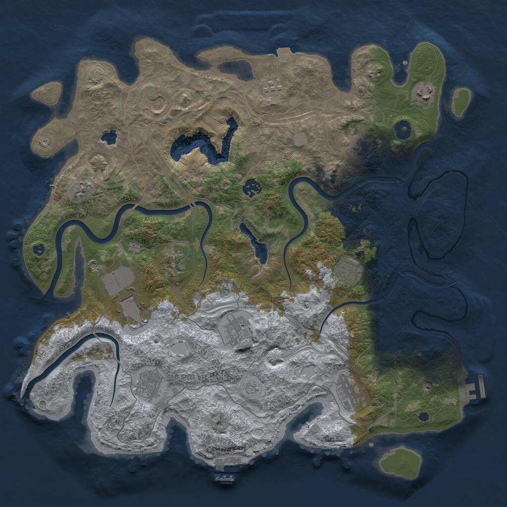 Rust Map: Procedural Map, Size: 4250, Seed: 389982024, 17 Monuments