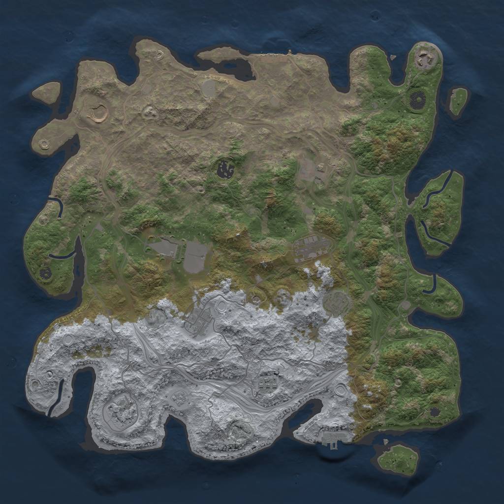 Rust Map: Procedural Map, Size: 4250, Seed: 389982024, 17 Monuments