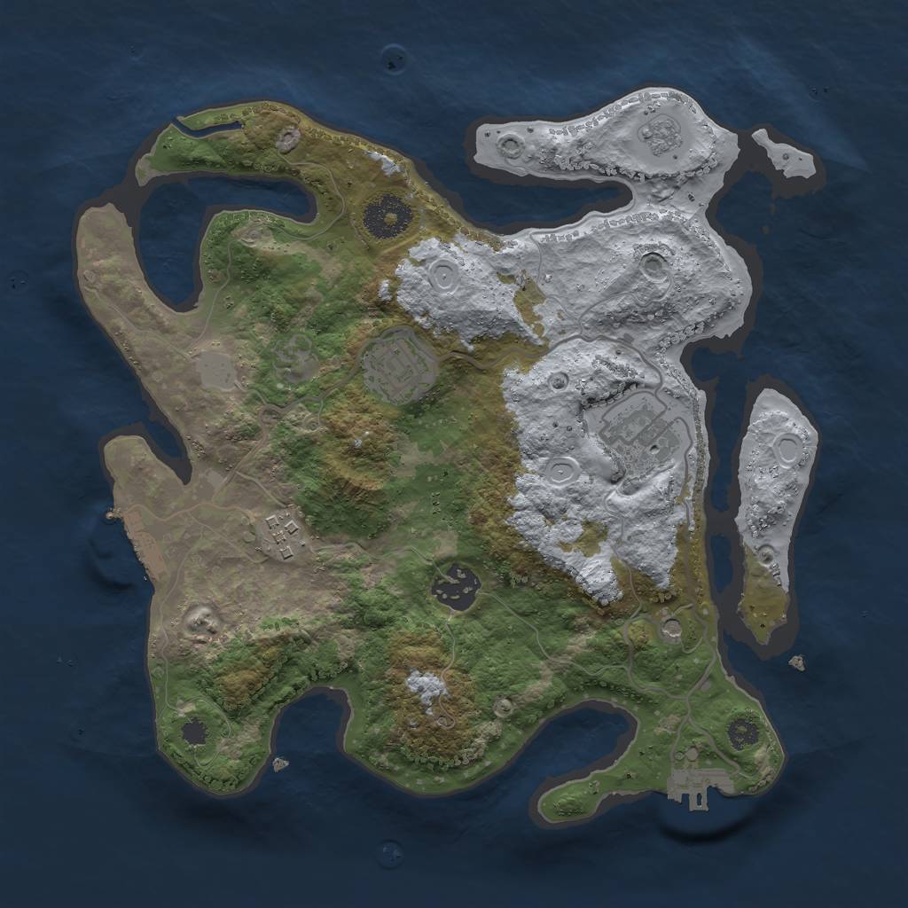 Rust Map: Procedural Map, Size: 3000, Seed: 1422991551, 11 Monuments