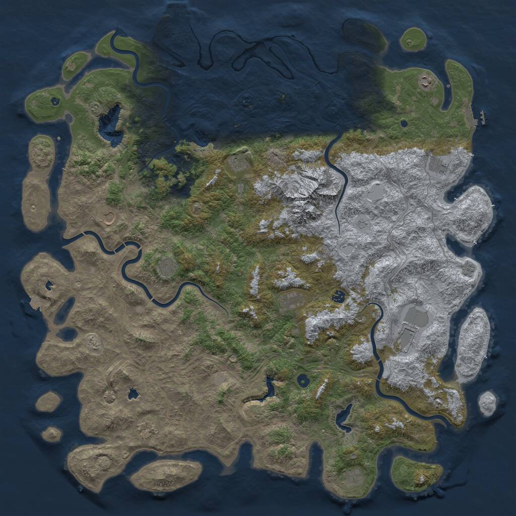 Rust Map: Procedural Map, Size: 6000, Seed: 1749496152, 17 Monuments