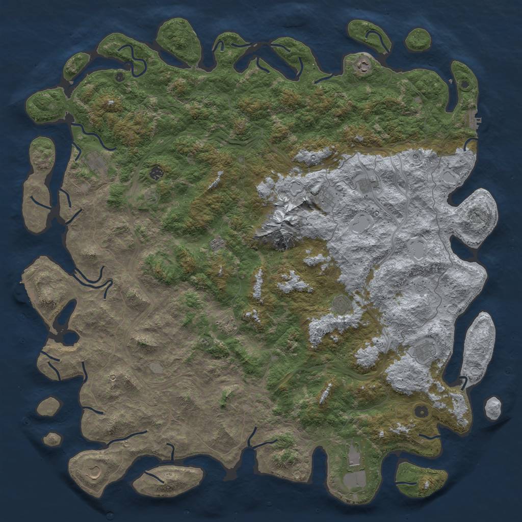 Rust Map: Procedural Map, Size: 6000, Seed: 1749496152, 18 Monuments