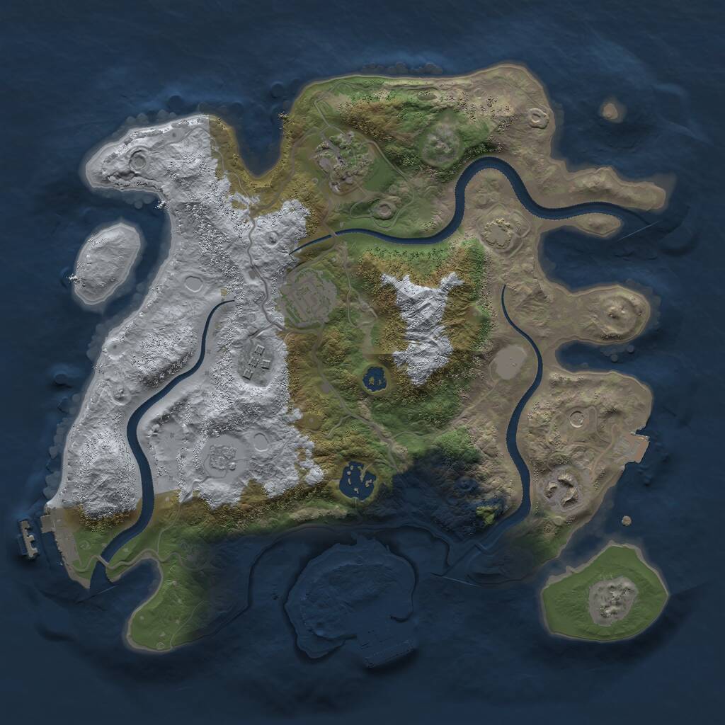 Rust Map: Procedural Map, Size: 3000, Seed: 1502714777, 11 Monuments