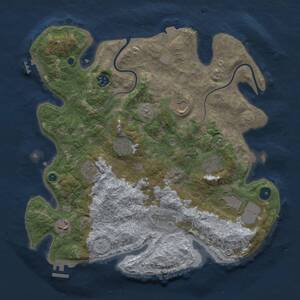 Thumbnail Rust Map: Procedural Map, Size: 3700, Seed: 1121817765, 15 Monuments