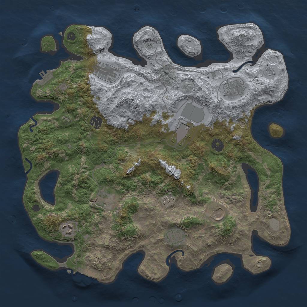 Rust Map: Procedural Map, Size: 3700, Seed: 23324, 16 Monuments