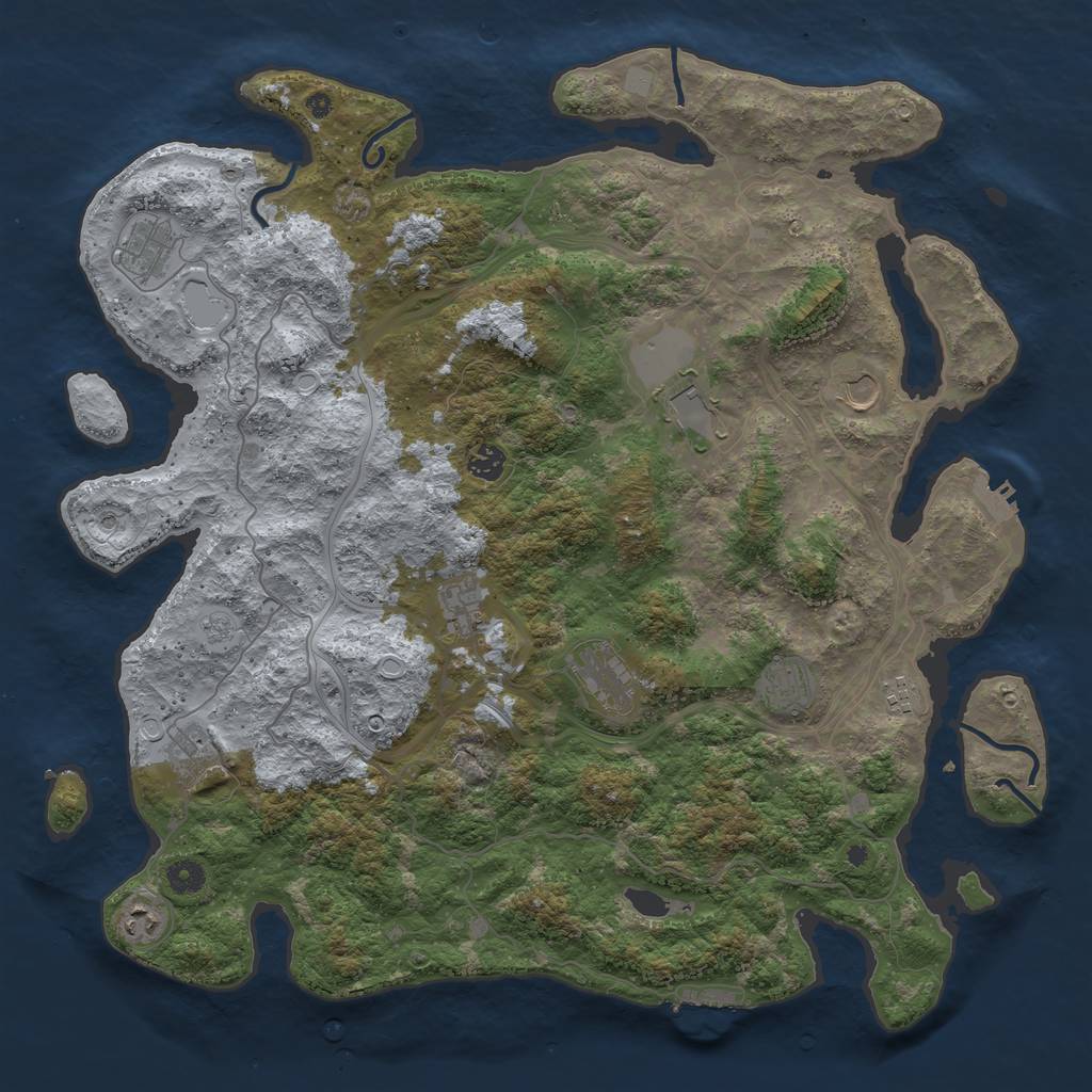 Rust Map: Procedural Map, Size: 4500, Seed: 865510204, 17 Monuments