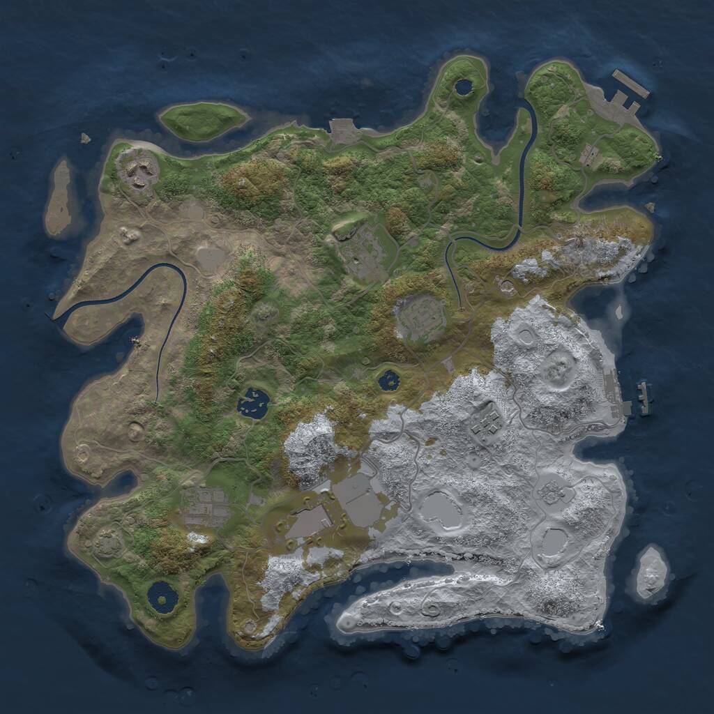 Rust Map: Procedural Map, Size: 3500, Seed: 13377331, 13 Monuments