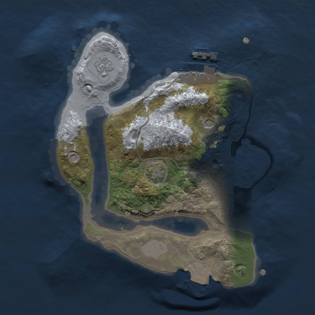 Rust Map: Procedural Map, Size: 2000, Seed: 564226721, 5 Monuments