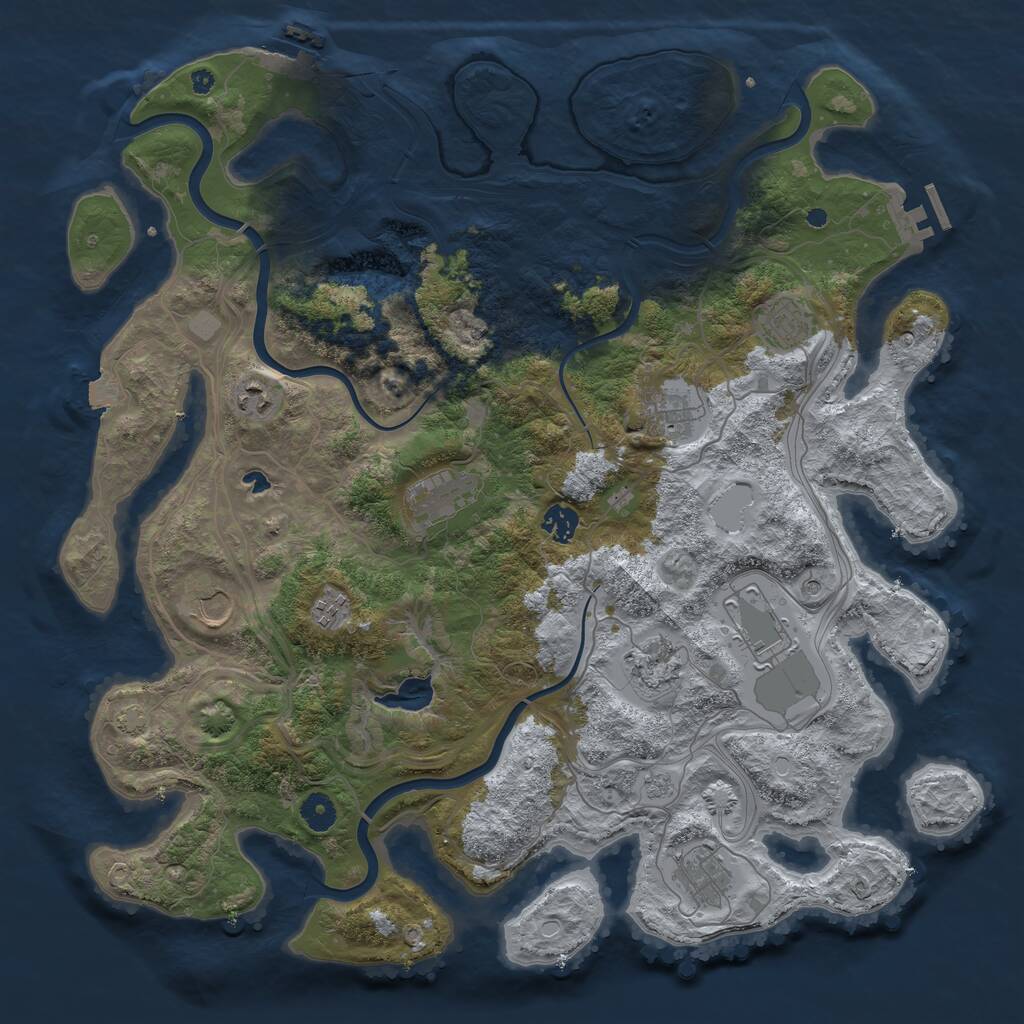 Rust Map: Procedural Map, Size: 4250, Seed: 379767307, 16 Monuments