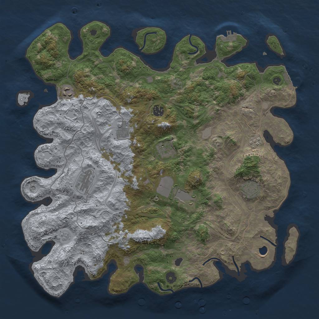 Rust Map: Procedural Map, Size: 4250, Seed: 1541846974, 16 Monuments