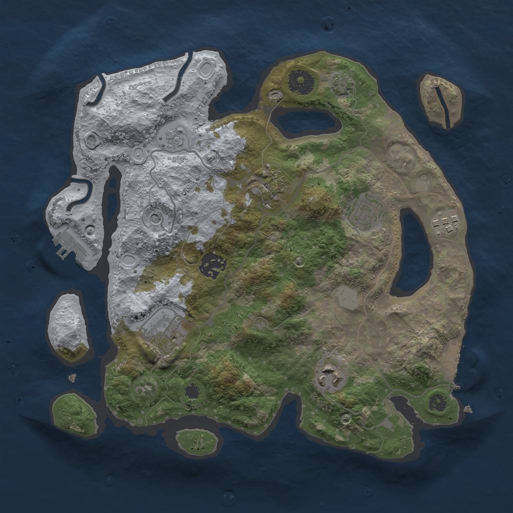 Rust Map: Procedural Map, Size: 3000, Seed: 129882976, 14 Monuments