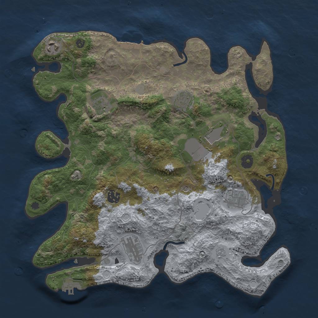 Rust Map: Procedural Map, Size: 3600, Seed: 67367, 14 Monuments