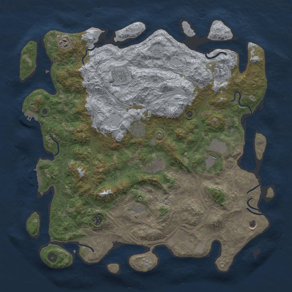 Rust Map: Procedural Map, Size: 4500, Seed: 137919678, 17 Monuments